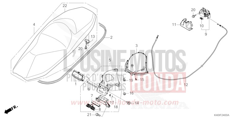 SEAT for Forza 125 MAT CARNELIAN RED METALLIC (R384) from 2022